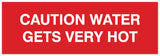 Signs ByLITA Basic Caution Water Gets Very Hot Sign - Laser-Engraved Lettering | Durable ABS Plastic | Vibrant Colors | Powerful Foam Tape