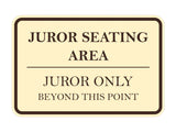 Signs ByLITA Classic Framed Juror Seating Area. Juror Only Beyond This Point Door or Wall Sign Durable ABS Plastic | Laser Engraved | Easy Installation | Courtroom