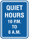 Signs ByLITA Portrait Round Quiet Hours 10pm to 8am Sign - Laser-Engraved Lettering | Durable ABS Plastic | Vibrant Colors | Powerful Foam Tape