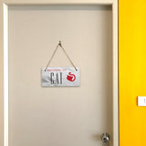 Beware of Cat 5" x 10" Hanging Wall or Door Sign | Rustic Twine | Signs for Home and Business