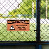 Warning Enter At Your Own Risk Toxic Gases 5" x 10" Hanging Wall or Door Sign | Safety Signs