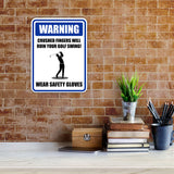 Portrait Round Plus Warning Crushed Fingers Will Ruin Your Golf Swing! Wear Safety Gloves Wall or Door Sign