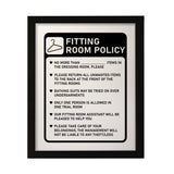 Designs ByLITA Fitting Room Policy, Wall Print Art | Retail Store Decoration (Unframed or Framed)
