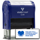 Vivid Stamp The gift of a cheerful spirit is a blessing from God Self-Inking Rubber Stamps