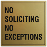 Signs ByLITA Square No Soliciting No Exceptions Sign - Easy Installation | Durable Material