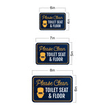 Classic Framed Plus Please Clean Toilet Seat & Floor Wall or Door Sign | Friendly Home Signage