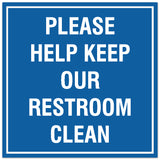 Signs ByLITA Square Please Help Keep Our Restroom Clean Sign - Easy Installation | Durable Material