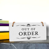 Out Of Order 5" x 10" Hanging Wall or Door Sign | Rustic Twine | Stylish Business or Office Signage