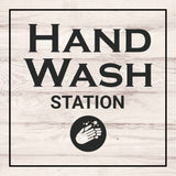 Signs ByLITA Hand Wash Station, Wood Color, Square Table Sign (5" x 5”)