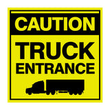 Square Plus Caution Truck Entrance Wall or Door Sign | Health & Safety Warehouse Business Signage