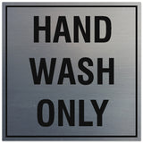 Signs ByLITA Square Hand Wash Only Sign - Easy Installation | Durable Material