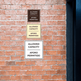 Signs ByLITA Square Allowed Capacity Door or Wall Sign | Spanish Bilingual Business And Office Signs