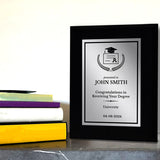 High School and College Graduation Customizable Black Frame Wooden Award Plaque | Easel Mount Option | Achievement and Recognition Personalizable Plaques