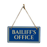 Bailiff's Office 5" x 10" Hanging Wall or Door Sign | Legal and Court House Rustic Twine Signage