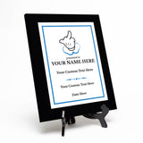 Middle Finger Novelty Funny Customizable Black Frame Award Plaque | Easel Mount Option | Funny Parody Achievement Personalizable Plaques