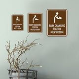Portrait Round Plus Baby Changing Station Men's Room Wall or Door Sign | General Public Signage