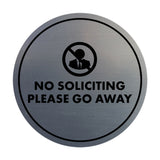 Circle No Soliciting Please Go Away Wall or Door Sign
