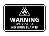 Signs ByLITA Classic Framed Warning: Explosive Gas - No Open Flames Door or Wall Sign Easy Installation | Health And Safety | Building And Warning Signs