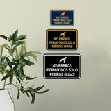 Signs ByLITA Classic Framed No Perros Permitidos Solo Perros Guias Spanish Security Business Wall or Door Sign