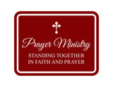 Classic Framed Plus Prayer Ministry – Standing Together In Faith and Prayer Door or Wall Sign | Place of Worship Signs
