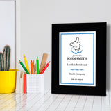 Middle Finger Novelty Funny Customizable Black Frame Award Plaque | Easel Mount Option | Funny Parody Achievement Personalizable Plaques