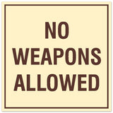 Signs ByLITA Square No Weapons Allowed Sign - Easy Installation | Durable Material