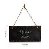 Wine Cellar 5x10 Hanging Plus Wall or Door Sign | Rustic Twine | Range of Vibrant Decor Styles | Room Signs For Home and Business