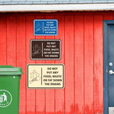 Signs ByLITA Classic Framed Do Not Put Any Food, Waste or Fat Down The Drains Door or Wall Sign Easy Installation | Health And Safety | Building And Hospitality Signs
