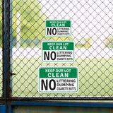 Classic Framed Plus Keep Our Lot Clean No Littering Dumping Cigarette Butts Door or Wall Sign | Health & Safety Signage