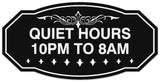 Signs ByLITA Victorian Quiet Hours 10pm to 8am Wall or Door Sign - Laser-Engraved Lettering | Durable ABS Plastic | Vibrant Colors | Powerful Foam Tape
