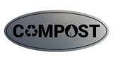 Signs ByLITA Oval Compost Sign - Laser-Engraved Lettering | Durable ABS Plastic | Vibrant Colors | Powerful Foam Tape