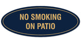 Signs ByLITA Oval NO SMOKING ON PATIO Sign - Laser-Engraved Lettering | Durable ABS Plastic | Vibrant Colors | Powerful Foam Tape