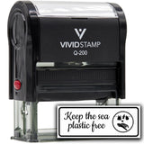 All Quality Keep The Sea Plastic Free Self-Inking Rubber Stamp | Business and Packaging Stamps