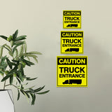Square Plus Caution Truck Entrance Wall or Door Sign | Health & Safety Warehouse Business Signage