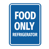 Signs ByLITA Portrait Round Notice: Food Only Refrigerator Door or Wall Sign Durable ABS Plastic | Laser Engraved | Easy Installation | Kitchen | Hygiene