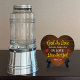 God Is Love And All Who Live In Love Live In God John 4:16 Heart Table Sign with Acrylic Stand (6x5") | Religious Home Decor