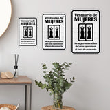 Portrait Round Plus Vestuario de mujeres No se permiten niños del sexo opuesto en el área de vestuario Wall or Door Sign | Spanish Dressing Room Retailer Signage