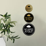 Signs ByLITA Circle No Wipes In Toilet Wall or Door Sign