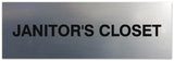 Signs ByLITA Basic Janitor's Closet Sign - Laser-Engraved Lettering | Durable ABS Plastic | Vibrant Colors | Powerful Foam Tape