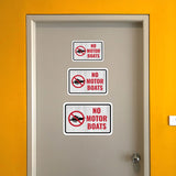 Classic Framed Plus No Motor Boats Wall or Door Sign | Marina Quayside Signage