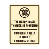 Signs ByLITA Portrait Round The Sale Of Liquor To Minors Is Prohibited Door or Wall Sign | Spanish Bilingual Alcohol Warning Signs