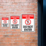 Portrait Round Plus Home Office In Use Do Not Enter Wall or Door Sign | Work Warning Signage