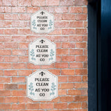 Heritage Plus Please Clean As You Go Wall or Door Sign | Public Spaces Signage
