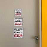 Square Plus What Happens In The Man Cave Stays In The Man Cave Wall or Door Sign | Easy Installation | Funny Home Decor for Garage Bar Workshops
