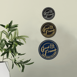 Signs ByLITA Circle Good Friends, Great Games, Cold Drinks ABS Plastic | Laser Engraved | Easy Installation | Elegant Design Wall or Door Sign