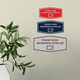 Signs ByLITA Fancy Please Clean Microwave After Use Vector Sign - Kitchen Signs | Durable Material | Cleaning Reminder | Easy Installation Wall or Door Sign