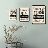 Portrait Round Plus Please Flush This Is Not Show & Tell Wall or Door Sign | Office & Workspace Bathroom Signage