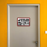 Classic Framed Plus Before Using The Bathroom Pull Off The Road Wall or Door Sign | Restroom RV Accessories