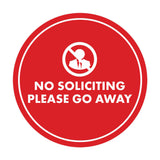 Circle No Soliciting Please Go Away Wall or Door Sign