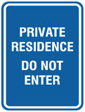 Signs ByLITA Portrait Round Private residence do not enter Sign - Laser-Engraved Lettering | Durable ABS Plastic | Vibrant Colors | Powerful Foam Tape